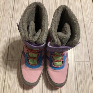 Lily & Dan Children's Warm Lined Snow Winter Boots Elastic Laces Girls Size 3